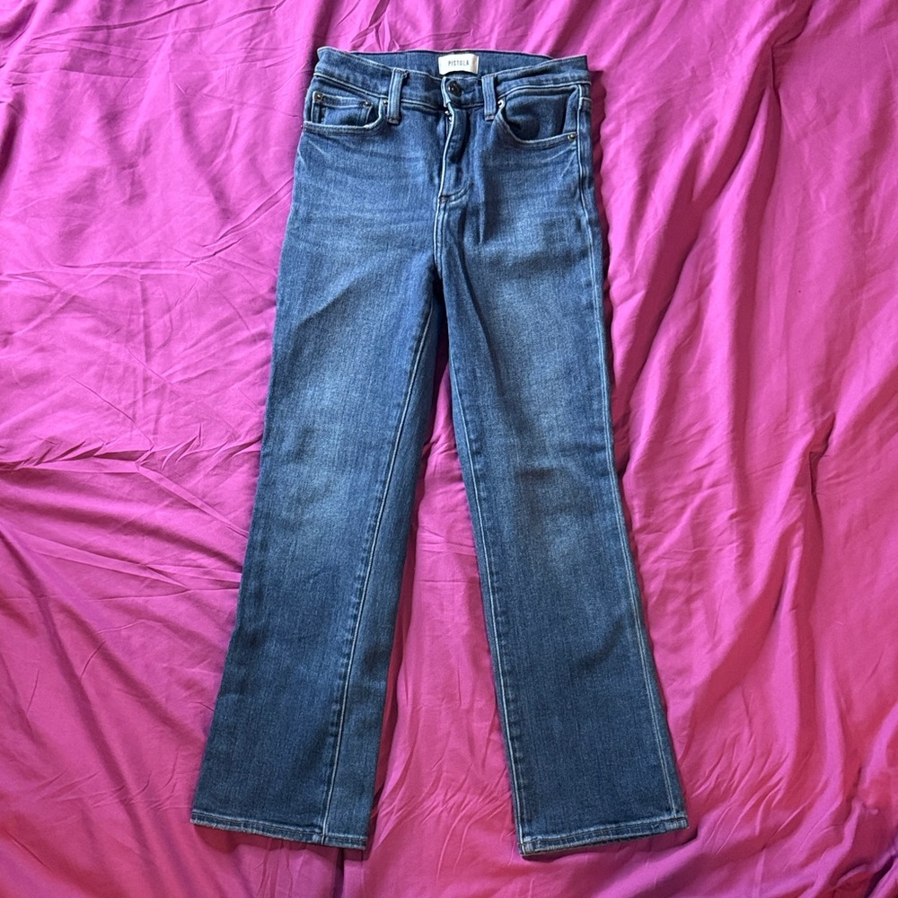 Pistola Jeans Womens 25 Blue Bootcut Medium Wash Stretch Denim